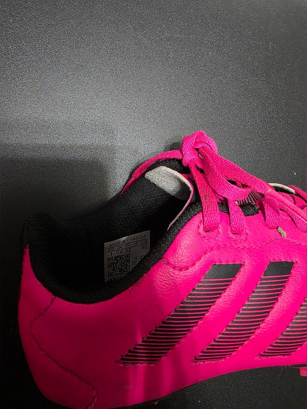 Adidas Kids Pink Lace-Up Athletic Soccer Cleat Shoes - Picture 2 of 4